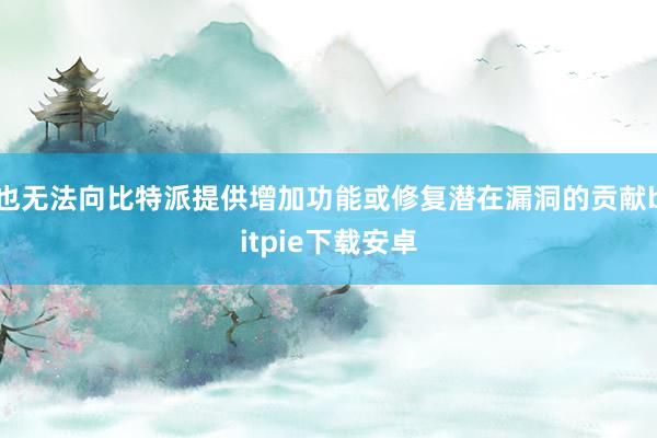 也无法向比特派提供增加功能或修复潜在漏洞的贡献bitpie下载安卓