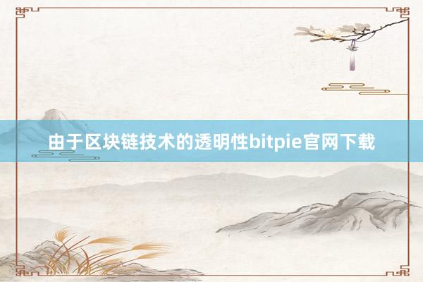 由于区块链技术的透明性bitpie官网下载