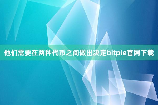 他们需要在两种代币之间做出决定bitpie官网下载