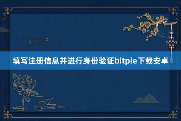 填写注册信息并进行身份验证bitpie下载安卓