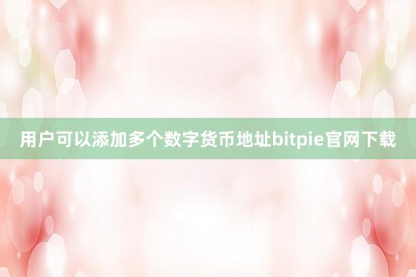 用户可以添加多个数字货币地址bitpie官网下载