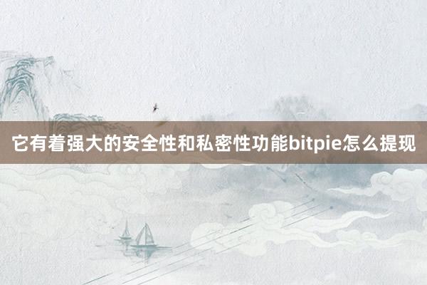 它有着强大的安全性和私密性功能bitpie怎么提现