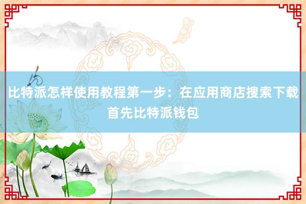 比特派怎样使用教程第一步：在应用商店搜索下载首先比特派钱包