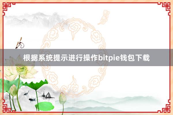 根据系统提示进行操作bitpie钱包下载