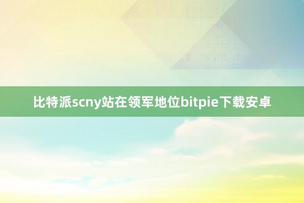 比特派scny站在领军地位bitpie下载安卓