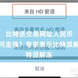 比特派交易网址人民币因何走强？专家表示比特派解冻